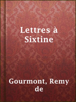 cover image of Lettres à Sixtine